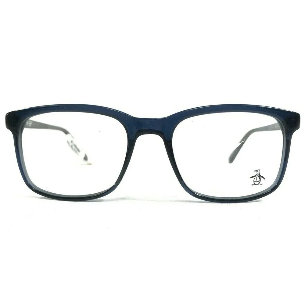 Penguin Eyeglasses Frames THE HAYES IN Clear Blue Gray Square Full Rim 52-19-140